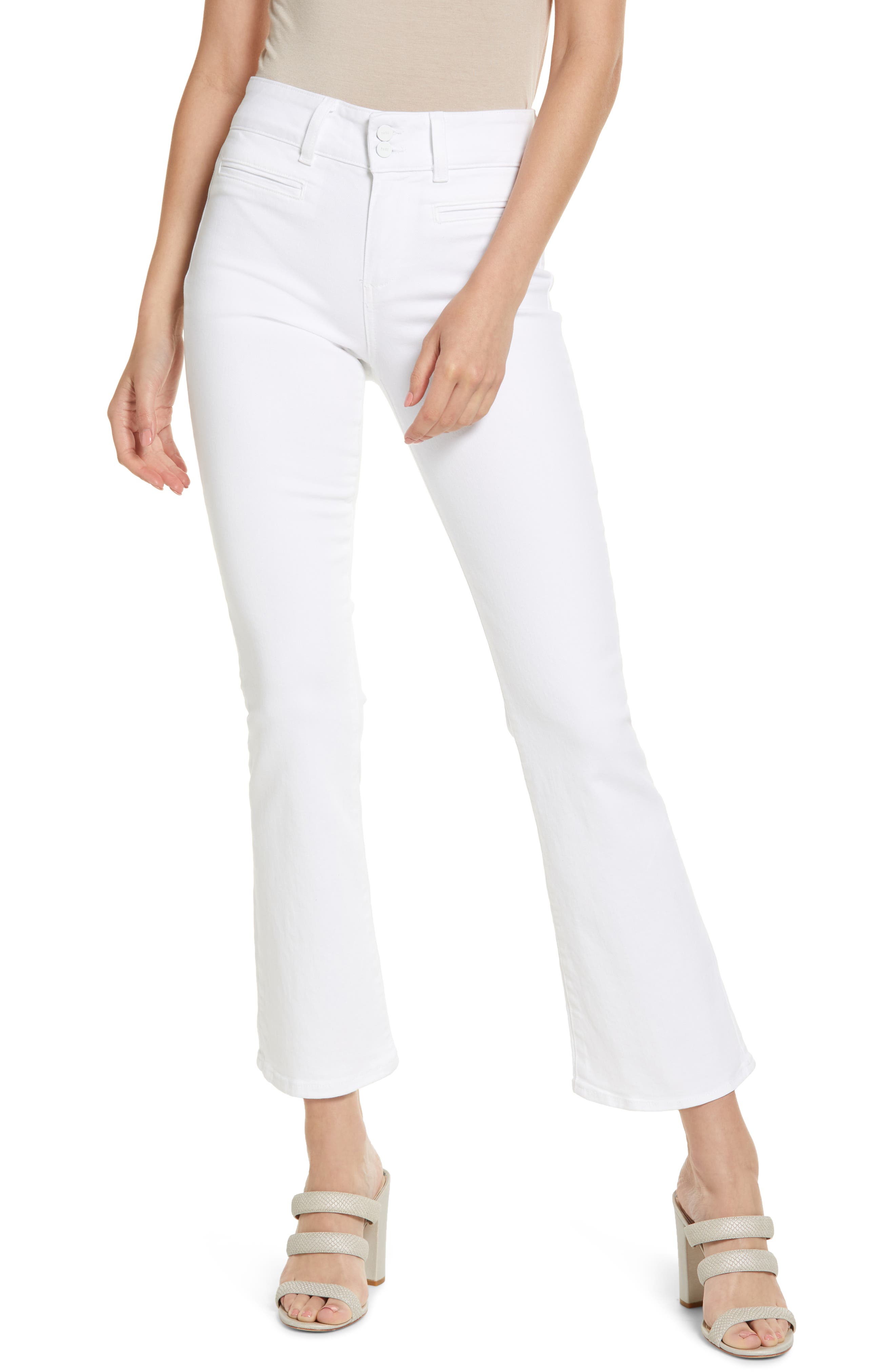 petite white flare jeans