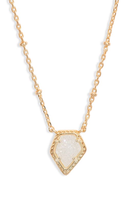 Kendra Scott Tess Station Chain Pendant Necklace In Gold/iridescent Drusy