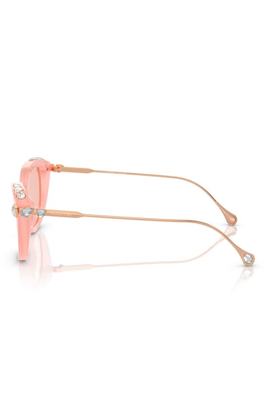 Shop Swarovski 53mm Cat Eye Sunglasses In Opal Pink