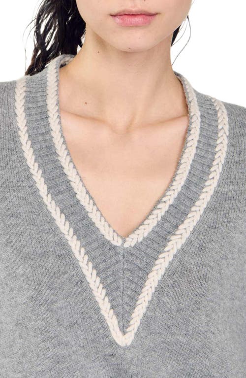 Shop Sandro Wool And Cashmere Sweater In Grey