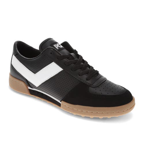 Shop Pony Linebacker Lux Sneakers In Black/white/gum