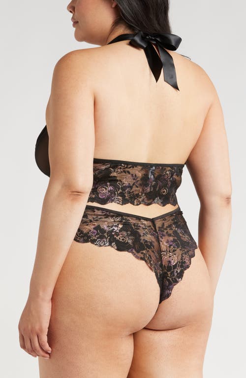 Coquette Lace Open Gusset Teddy In Black