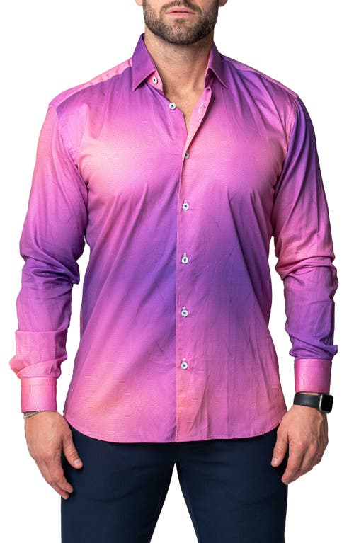 Maceoo Fibonacci Dream Cotton Button-Up Shirt in Pink
