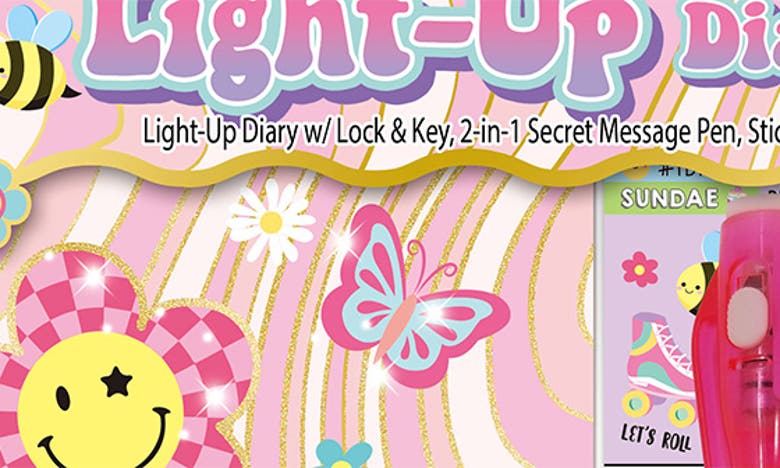 Shop Hot Focus Kids' Groovy Flower Light Up Diary In Multi