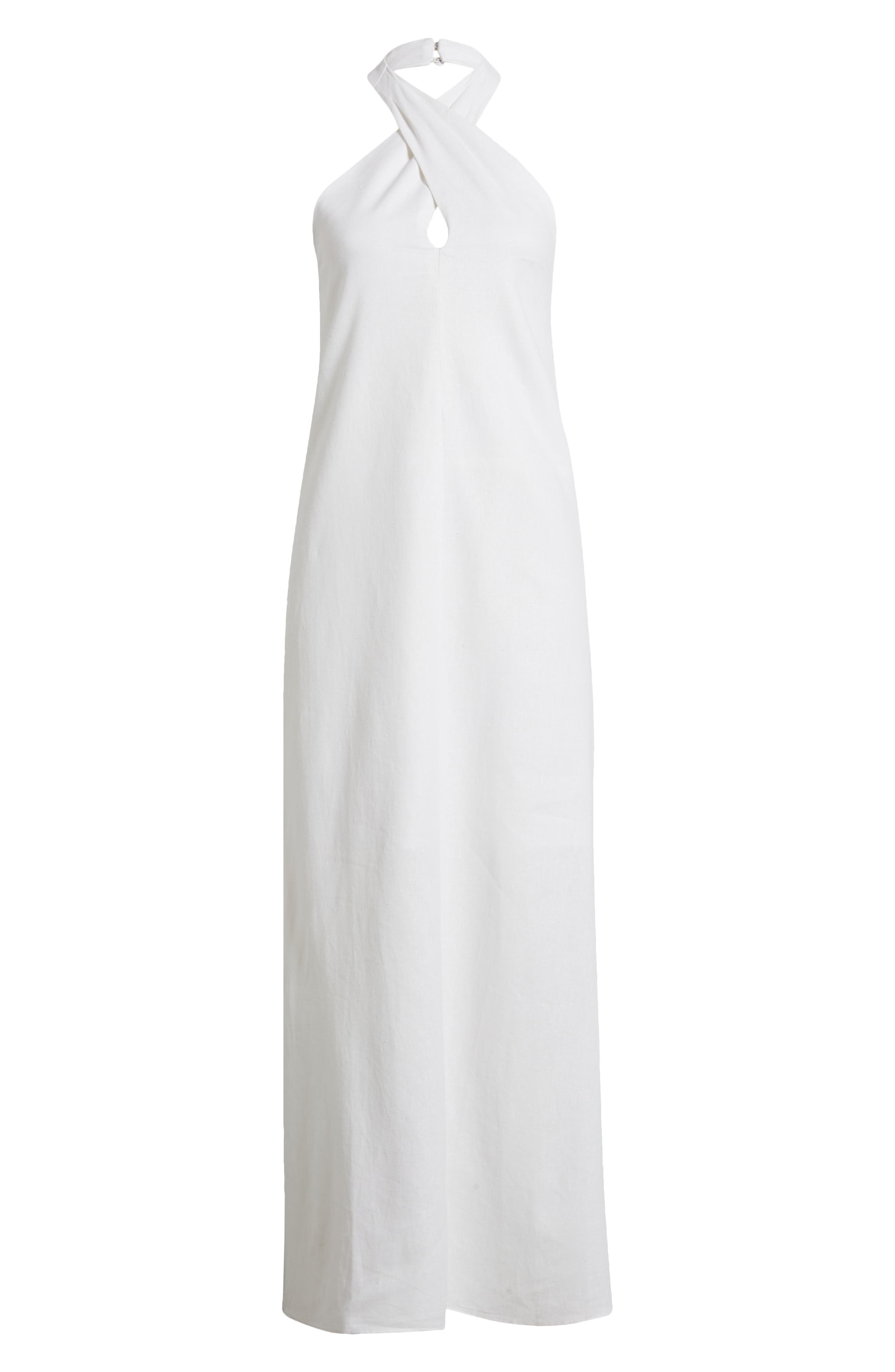 white linen dress