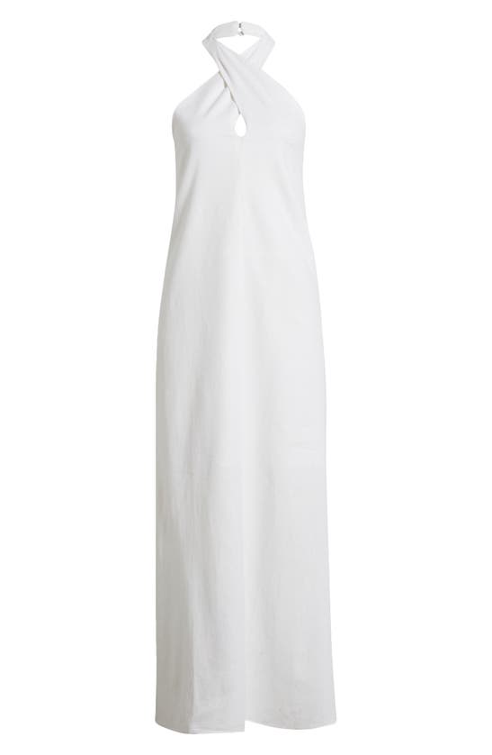 Shop Halogen (r) Twist Neck Maxi Dress In Bright White