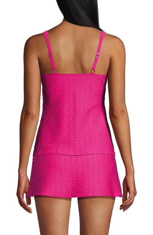 Shop Lands' End Wrap Underwire Tankini Top Swimsuit In Prism Pink