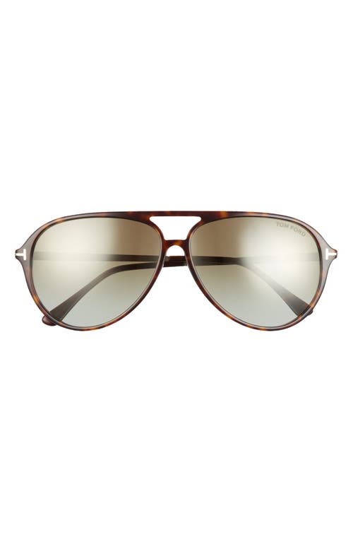 Shop Tom Ford Samson 62mm Gradient Oversize Aviator Sunglasses In Dark Havana/green