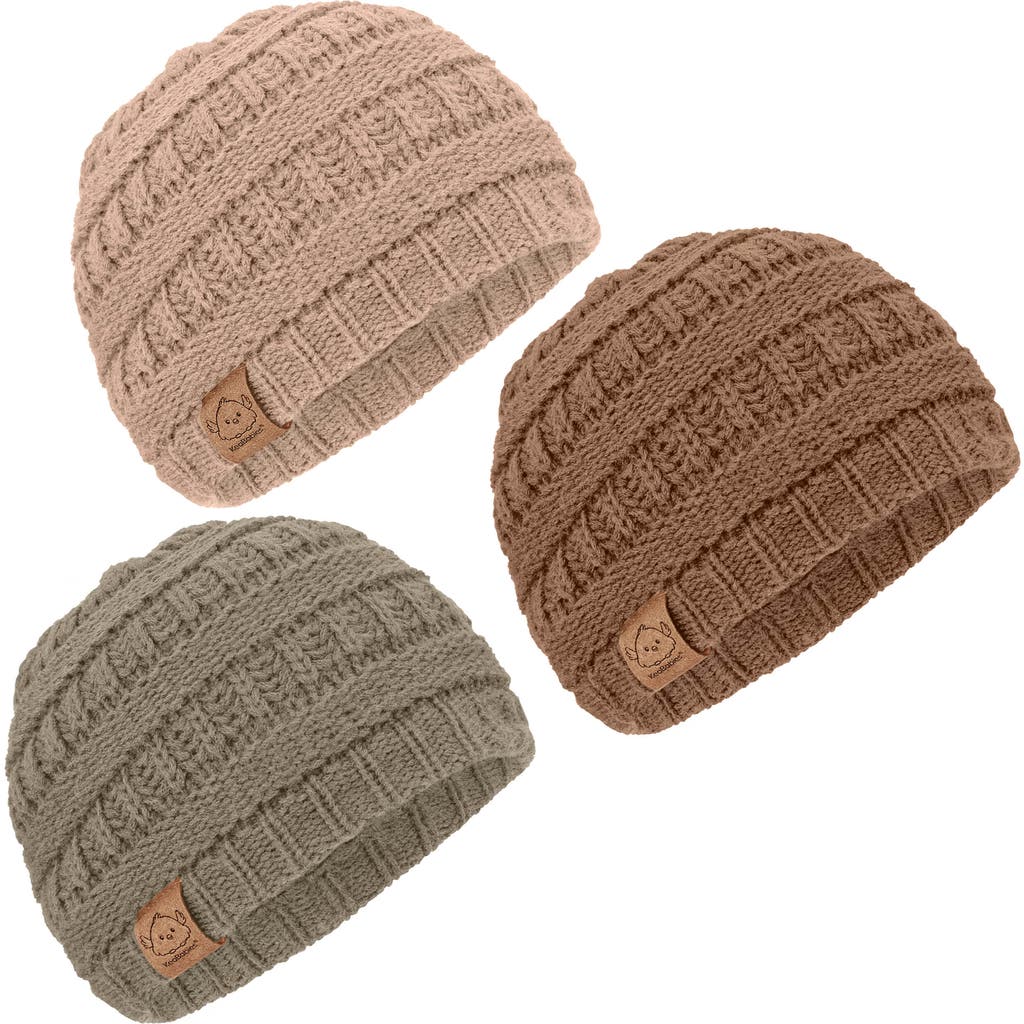 Keababies 3-pack Warmzy Baby Beanies In Dune