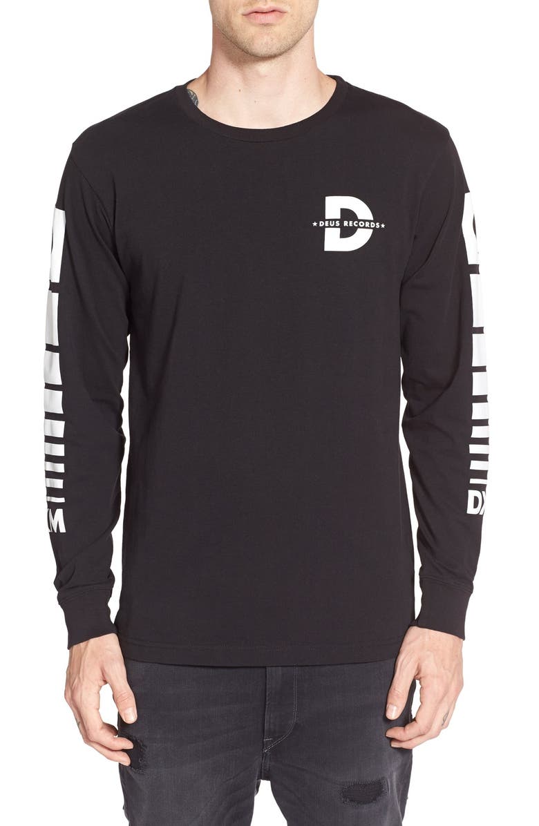Deus Ex Machina 'Deus Records' Graphic Long Sleeve Crewneck T-Shirt ...