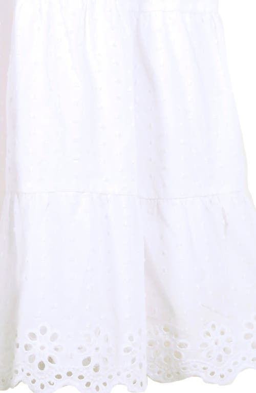 Shop Zunie Kids' Smocked Tiered Maxi Dress In White