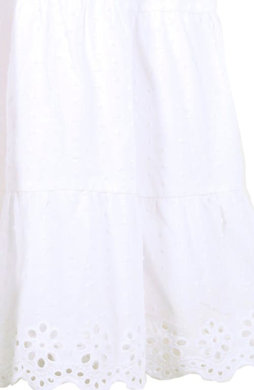 Zunie Kids' Smocked Tiered Maxi Dress In White