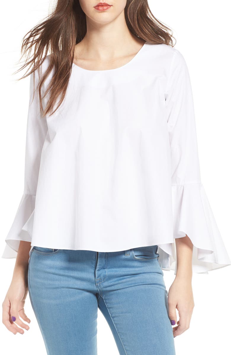 SOPRANO Bell Sleeve Top, Main, color, White