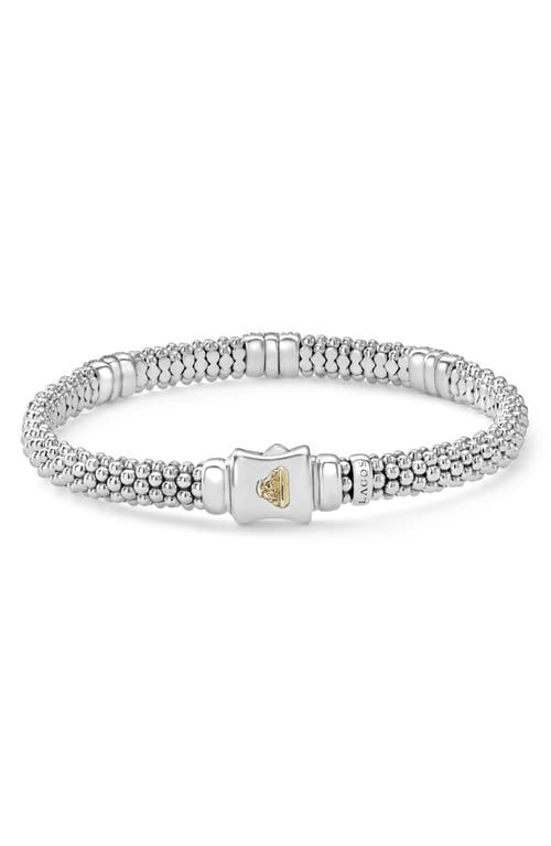 Shop Lagos Dia Lux Caviar Diamond Station Bracelet In Silver/gold/diamond