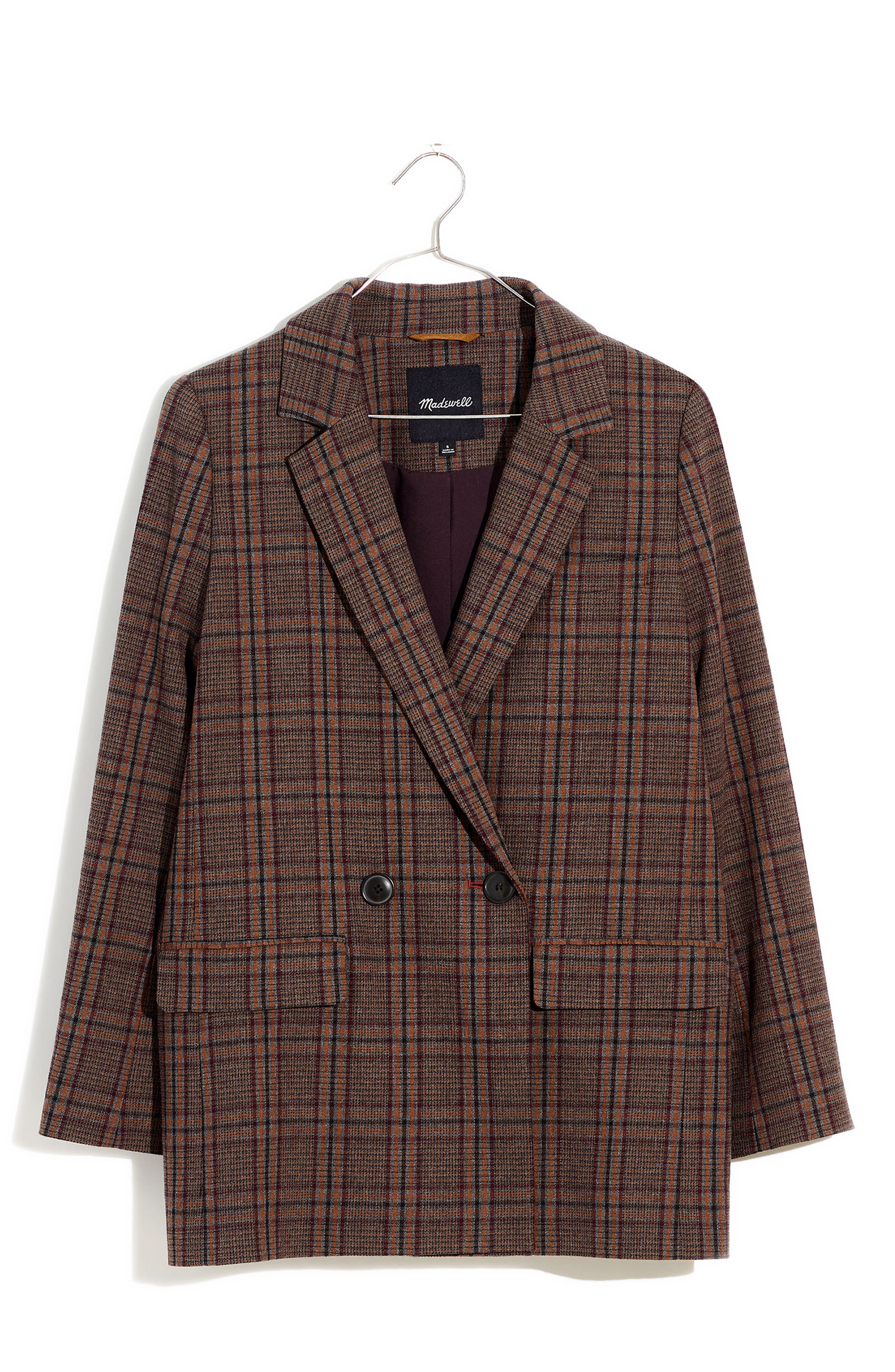 Madewell Plus Caldwell Double-Breasted Blazer in Hedden Plaid
