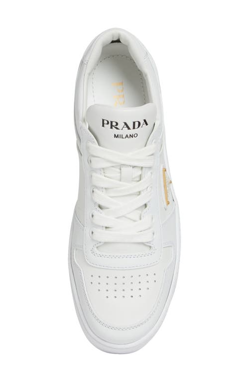 Shop Prada Flatform Downtown Logo Platform Sneaker In Bianco