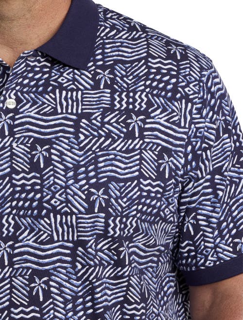 Shop Harbor Bay By Dxl Batik Print Polo Shirt In Blue Multi