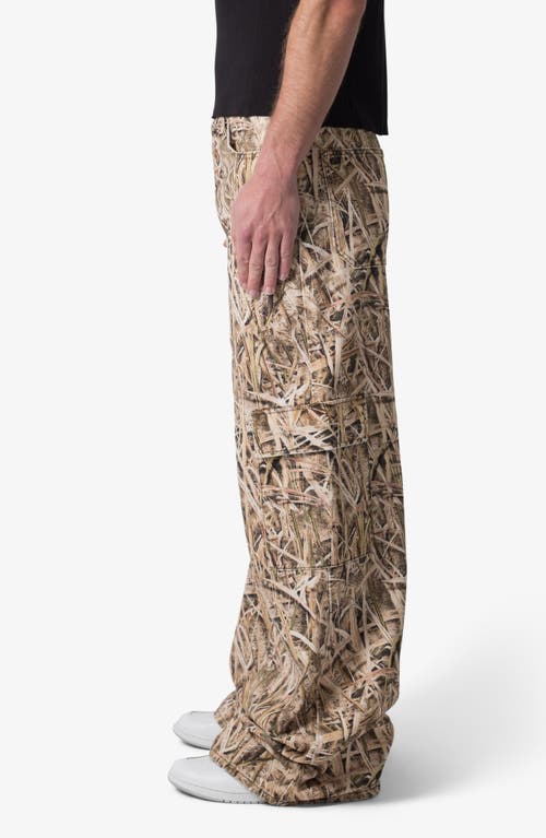 Mnml Void Baggy Cargo Jeans In Grass Camo