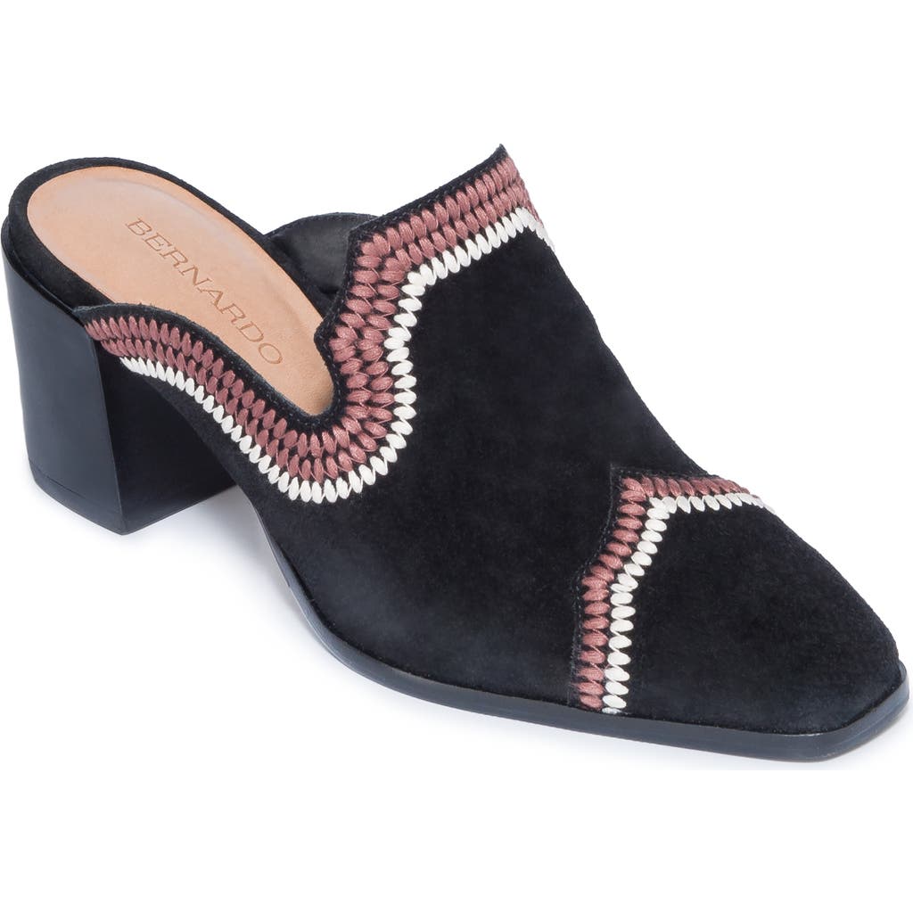 Shop Bernardo Footwear Brooklyn Embroidered Mule In Black