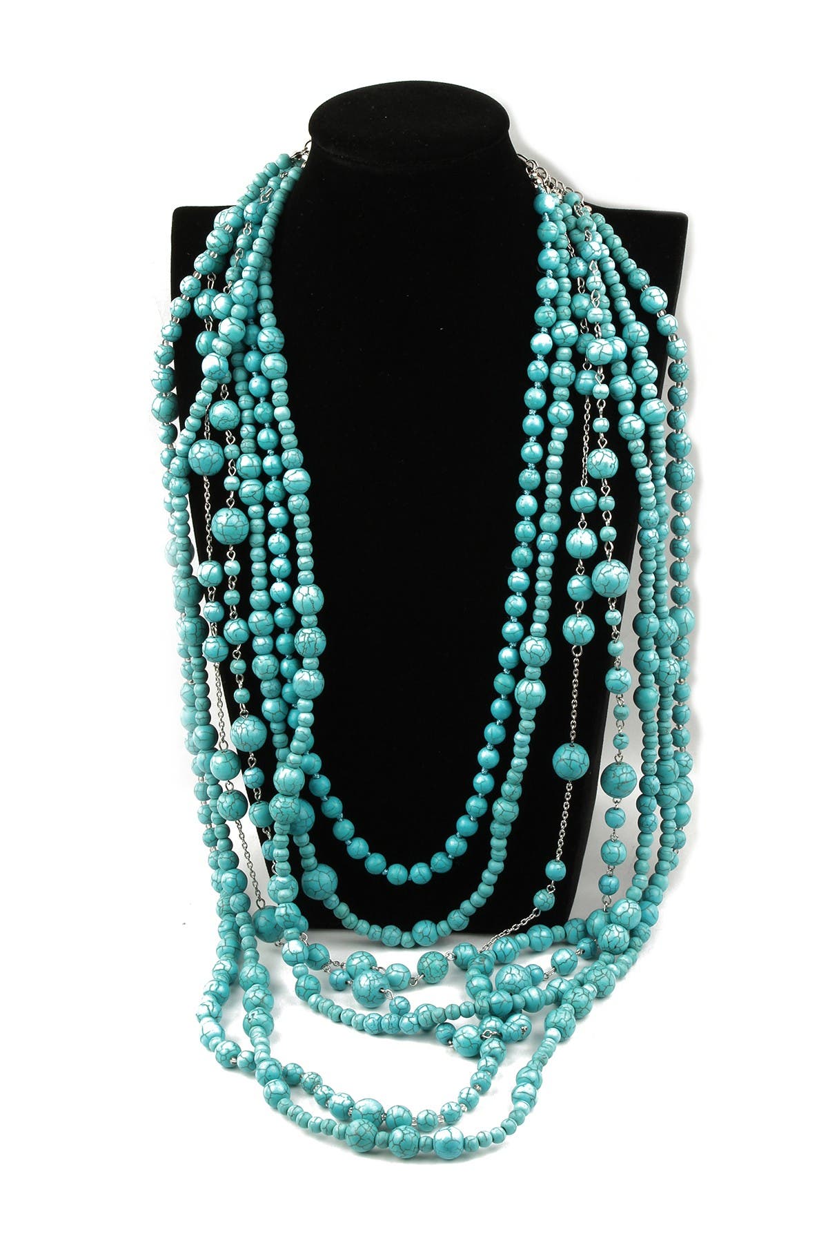Eye Candy Los Angeles | Turquoise Bead Multi-Strand Necklace ...