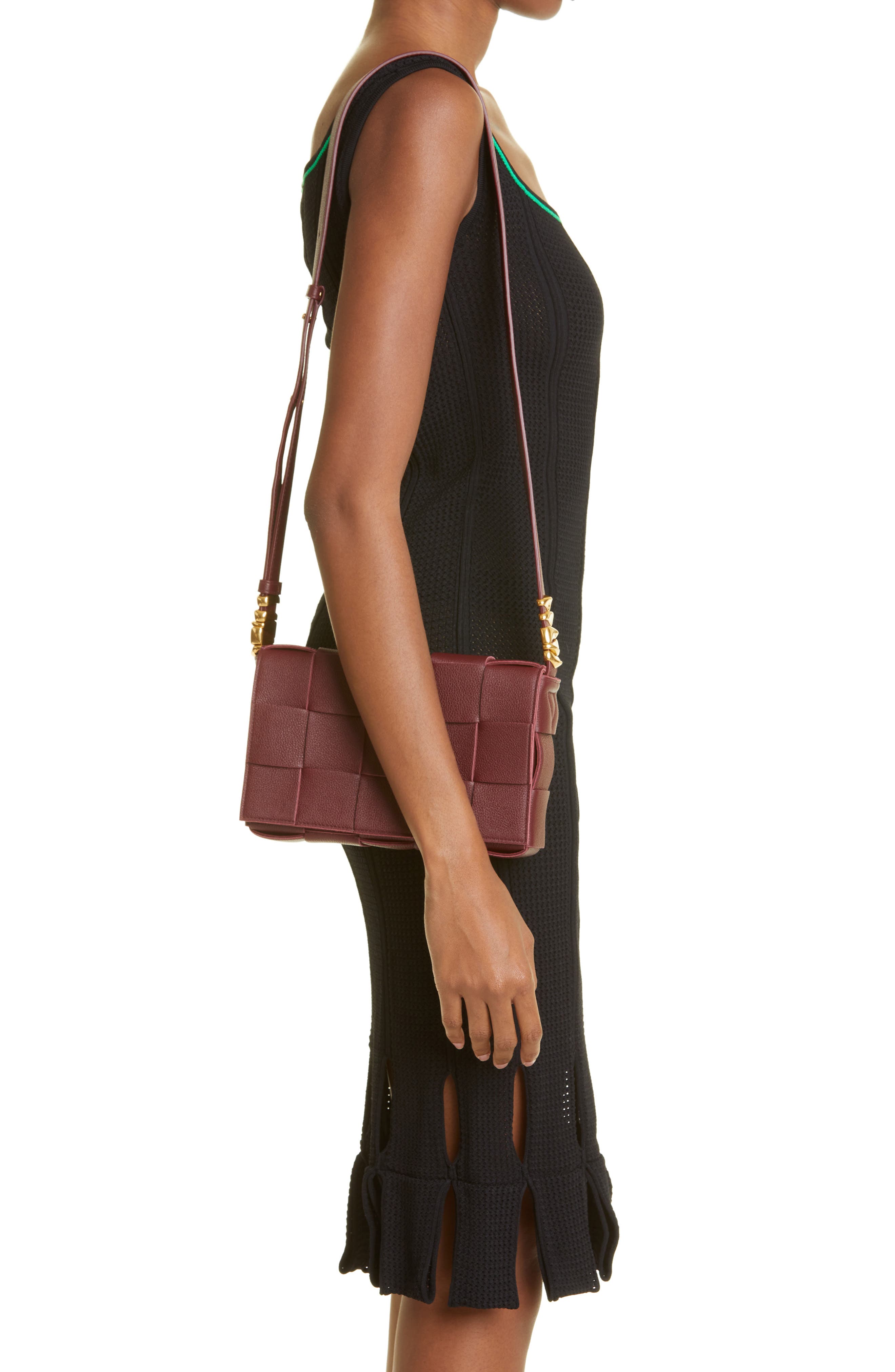 Cassette Leather Crossbody Bag in Brown - Bottega Veneta