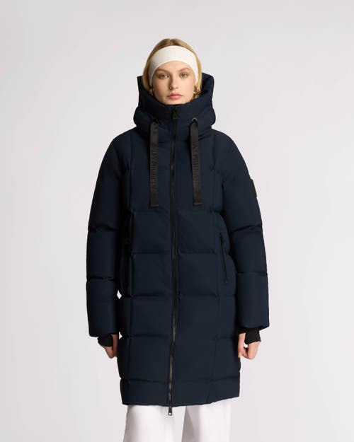 Alpenhaus Cluze Mid-length Puffer With Square Quilting In Midnight