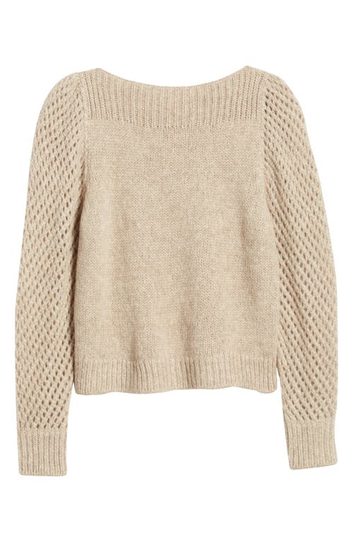 Shop Loveshackfancy Rosie Pullover Sweater In Oatmeal