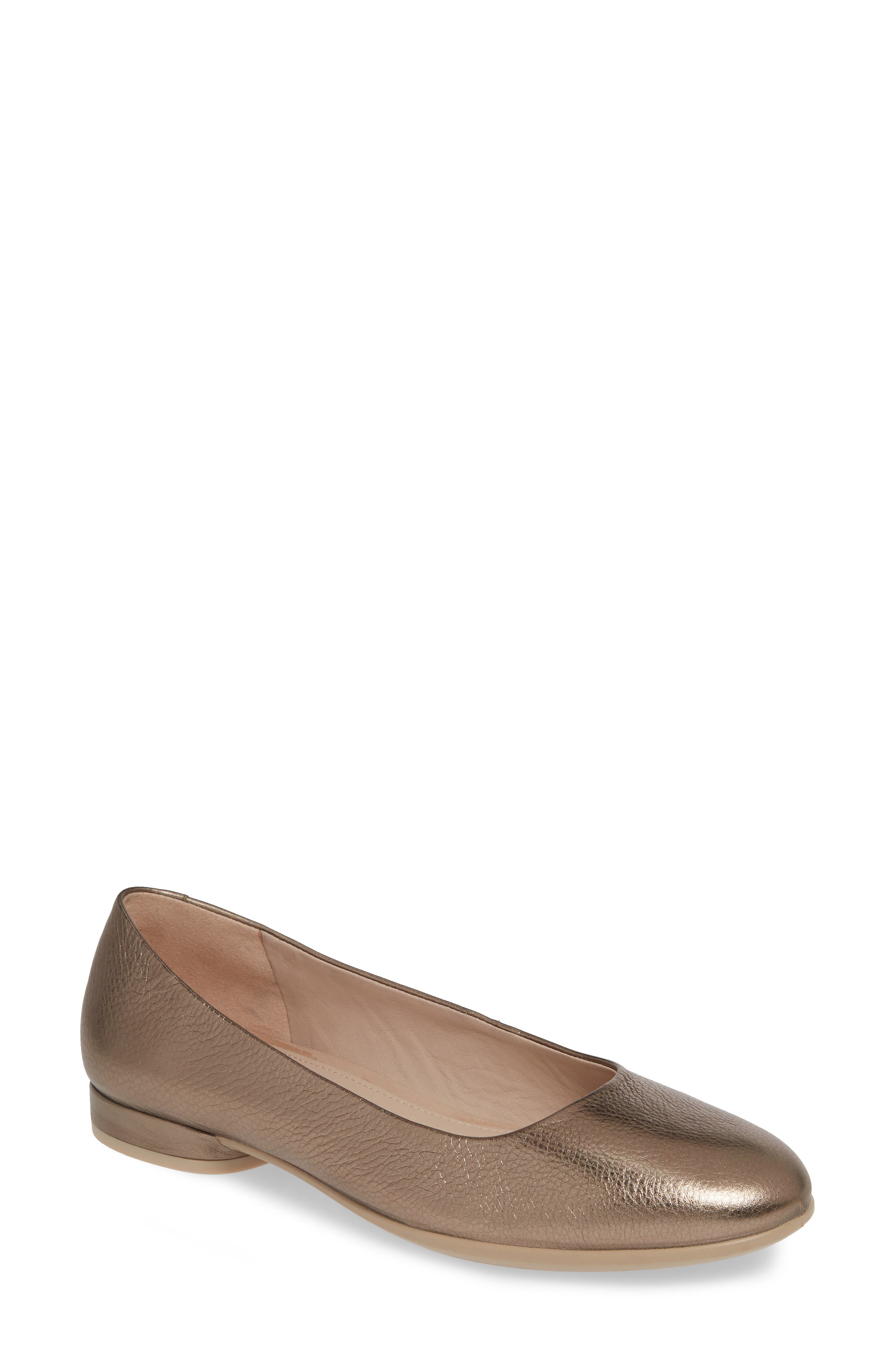 Ecco Anine Ballerina Flat, Metallic