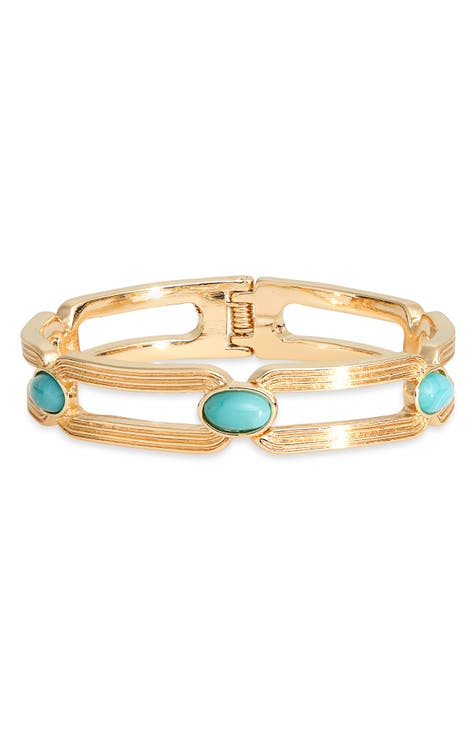 Swirl Accent Geo Link Bracelet