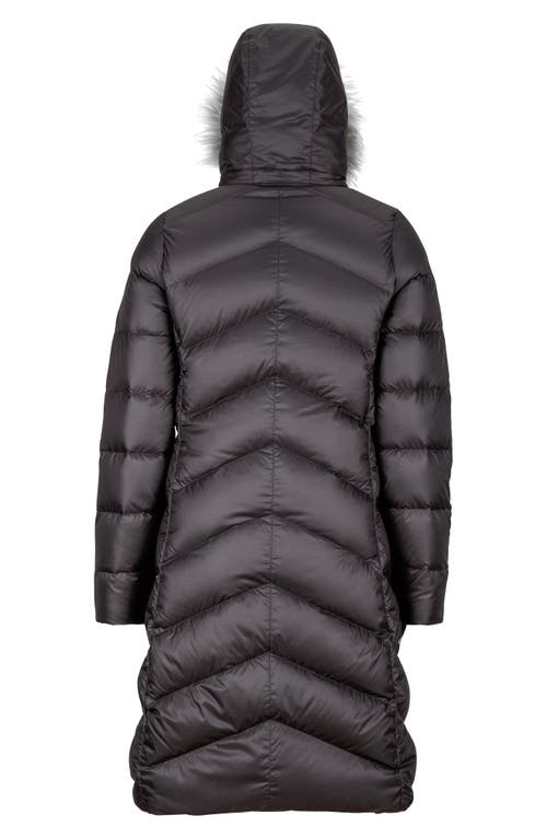 Marmot Montreaux 700 Fill Power Down Hooded Coat With Faux Fur Trim In Black