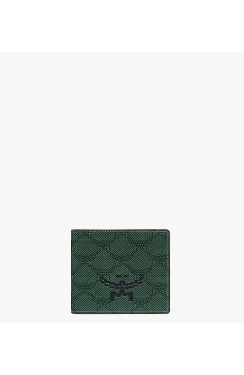 MCM Himmel Bifold Wallet with Coin Pocket in Lauretos in Forest Green 