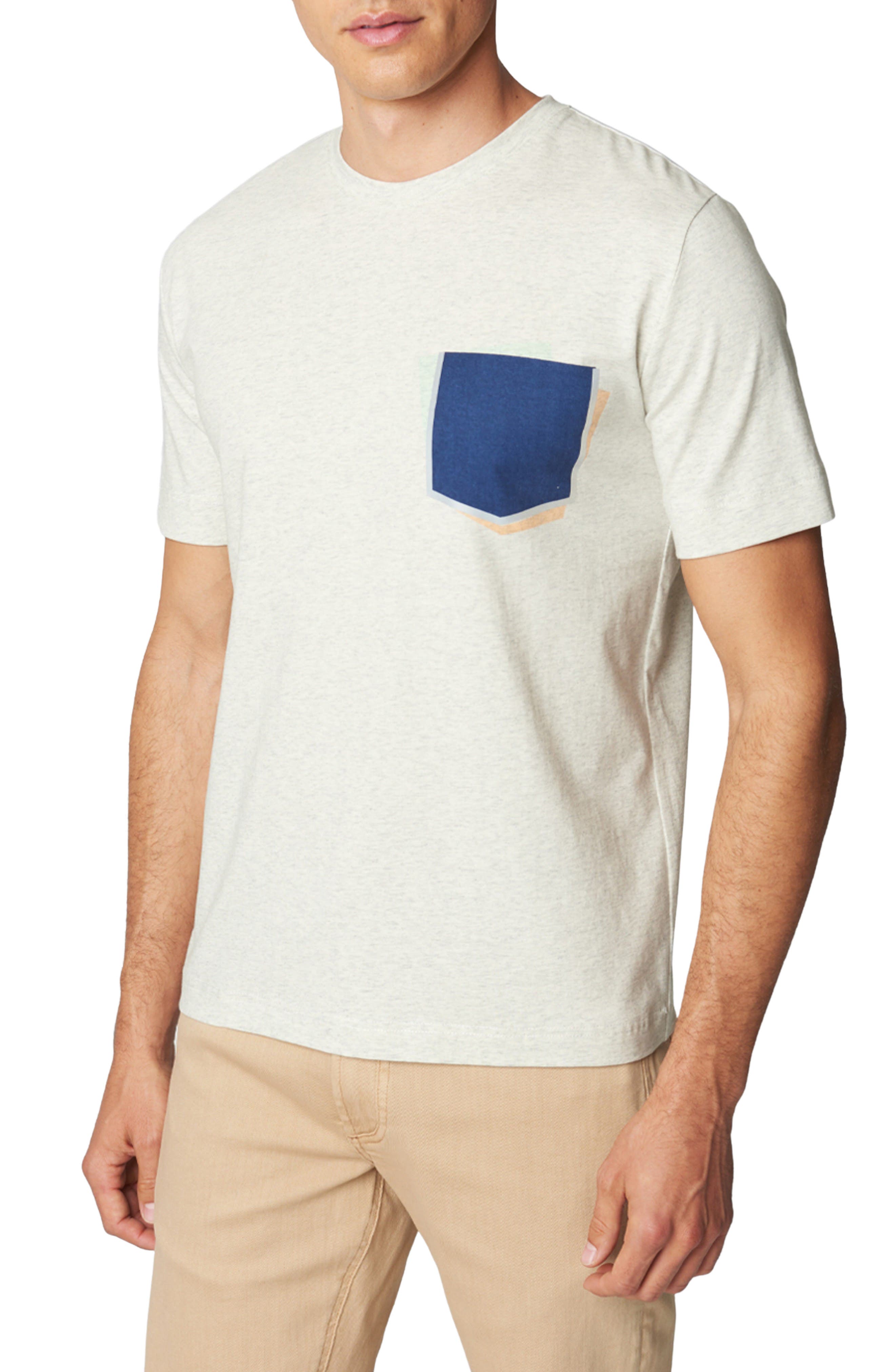 t shirt with leather pocket