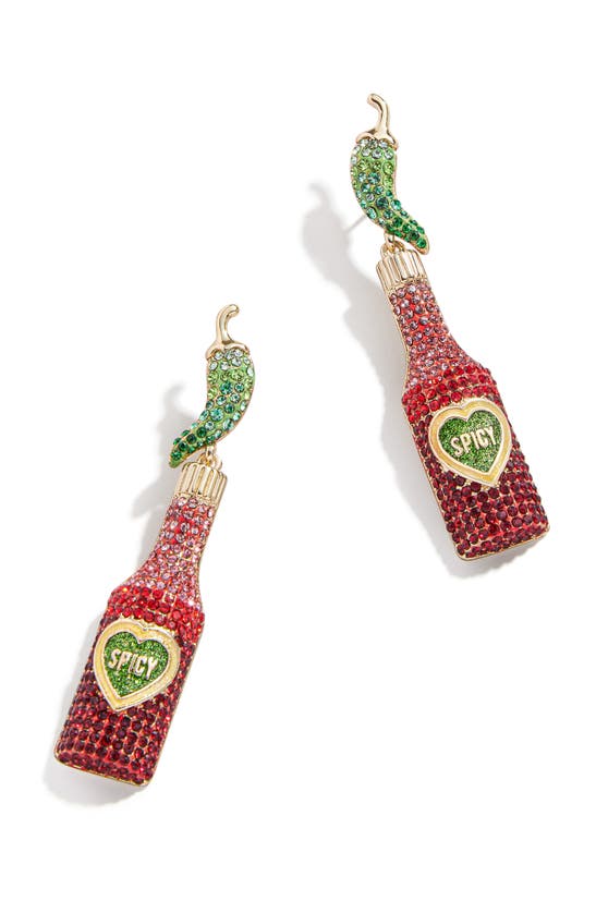 Shop Baublebar Hot Sauce Crystal Statement Earrings In Red Multi