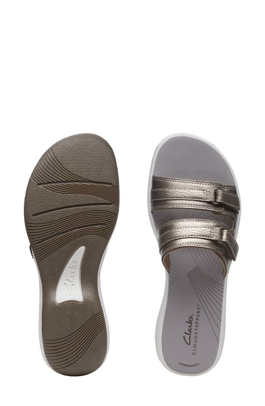 Shop Clarks ® Breeze Piper Slide Sandal In Pewter