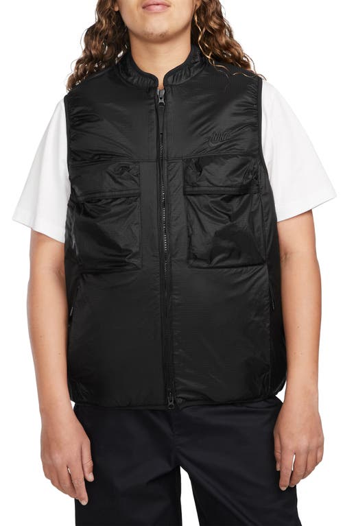 Nike Tech Fleece Water Repellent Utility Vest In Black/black