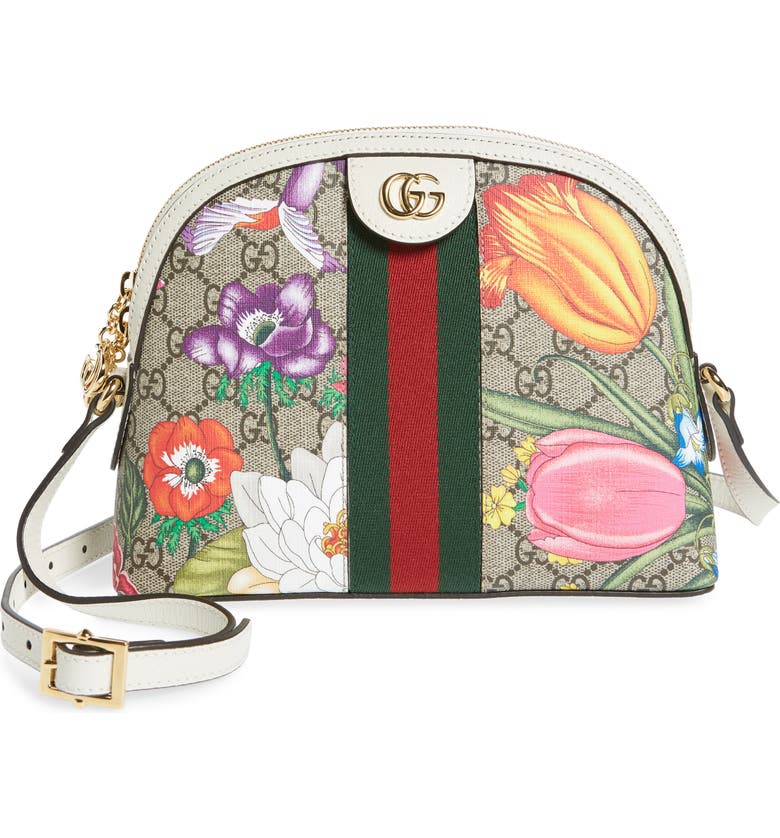 Gucci Small Ophidia Floral GG Supreme Shoulder Bag | Nordstrom