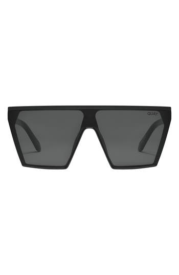 Quay Australia Spotlight Polarized Shield Sunglasses In Black