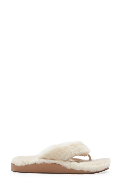 Shop Olukai Kipea Heu Genuine Shearling Slide Sandal In Tapa/tapa