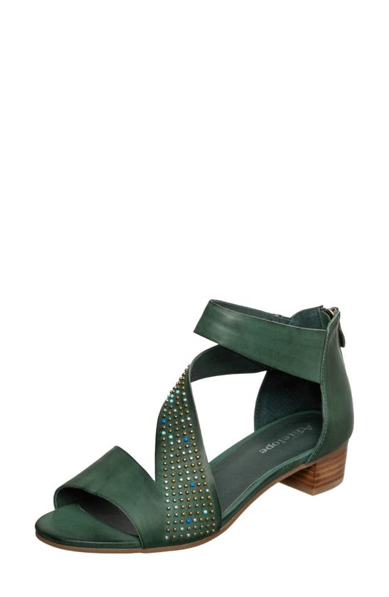 Shop Antelope Birdie Studded Strap Sandal In Turquoise Leather