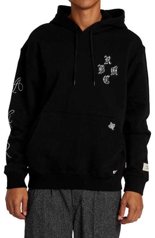 Shop Rvca Chef's Kiss Fleece Hoodie In Black