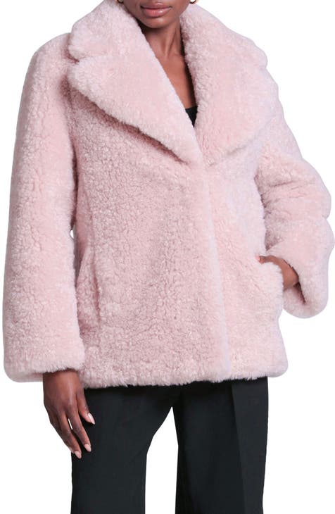 ASOS DESIGN plush faux fur puffer jacket in mink