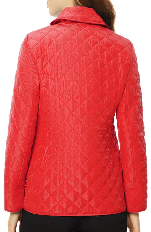 Shop Jones New York Quilted Coat In Deep Rouge