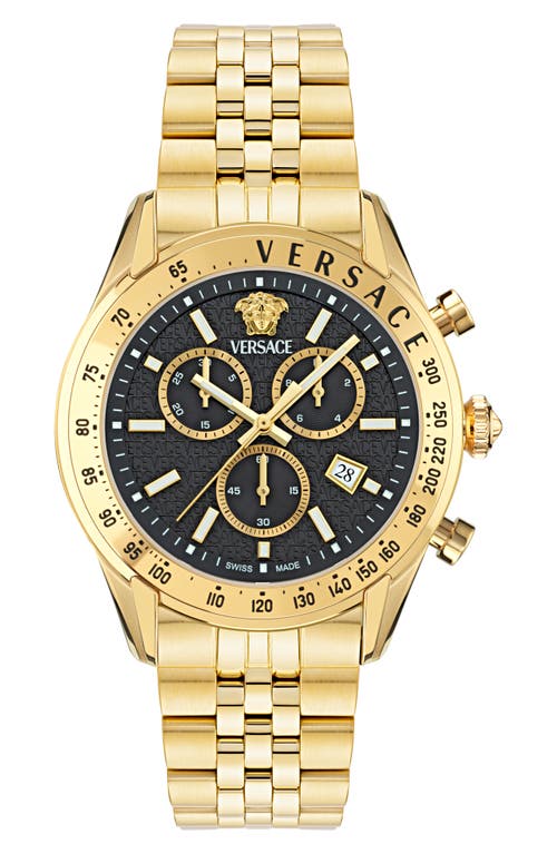 Shop Versace Master Chronograph Bracelet Watch, 44mm In Ip Yellow Gold