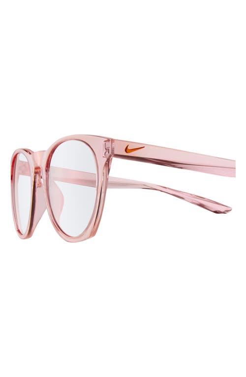 Nike Essential Horizon 51mm Round Blue Light Blocking Glasses In Washed Coral/blue Light