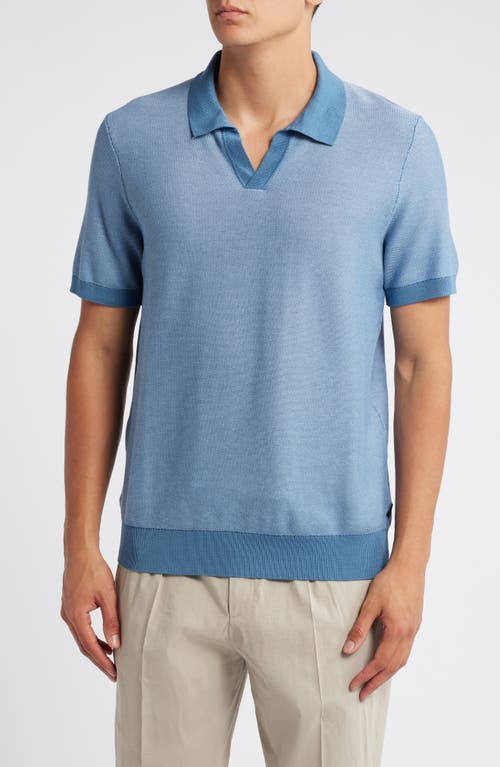 Shop Hugo Boss Boss Tempio Cotton & Lyocell Polo Sweater In Light Blue