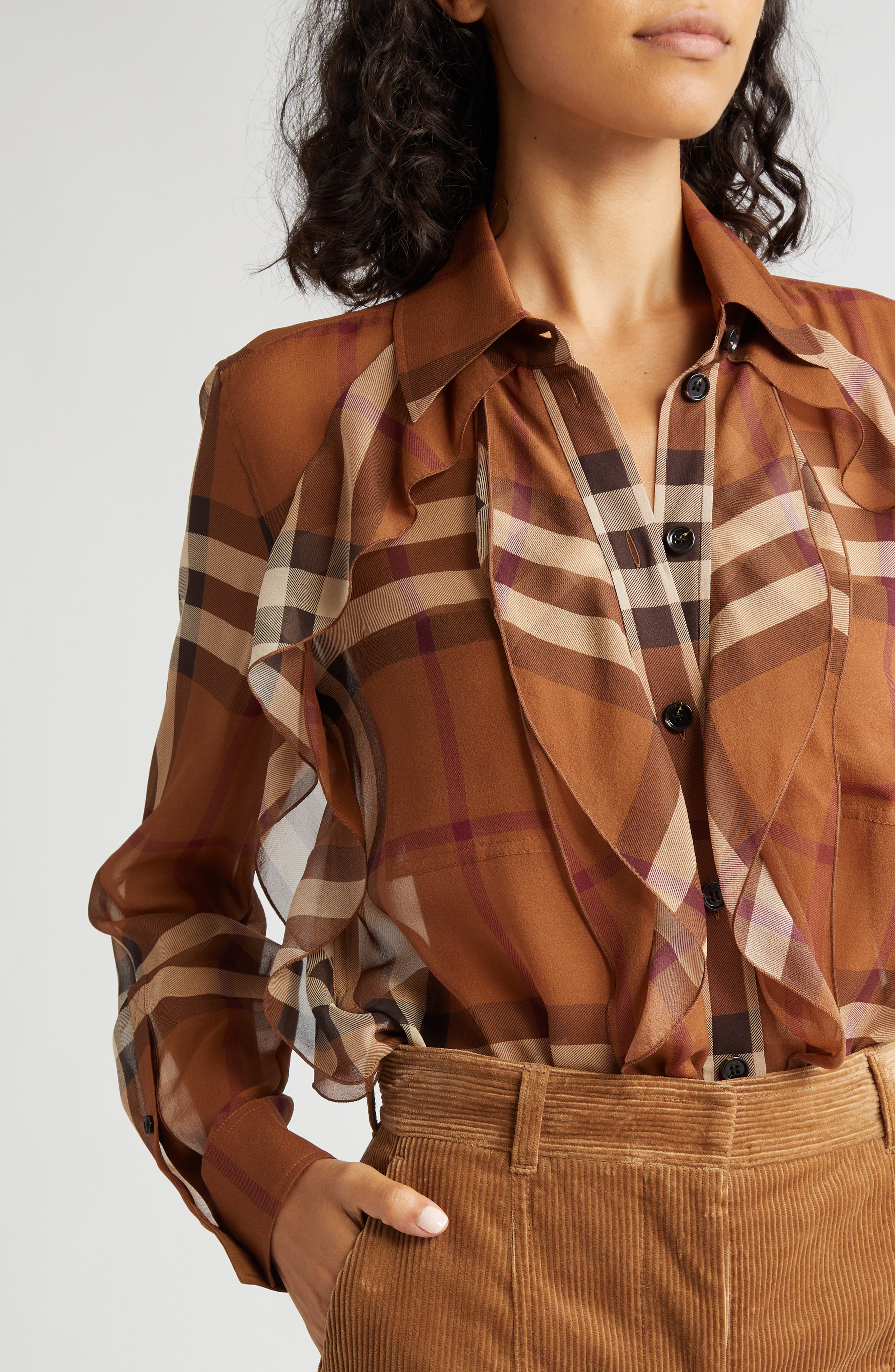 Burberry ruffle shirt online