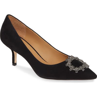 Tory Burch Crystal Buckle Pump- Black