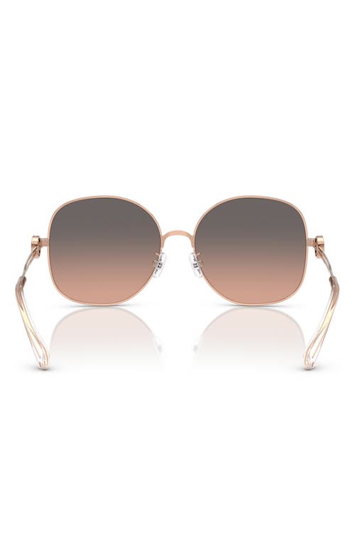 Tory Burch 56mm Gradient Round Sunglasses In Gold Brown
