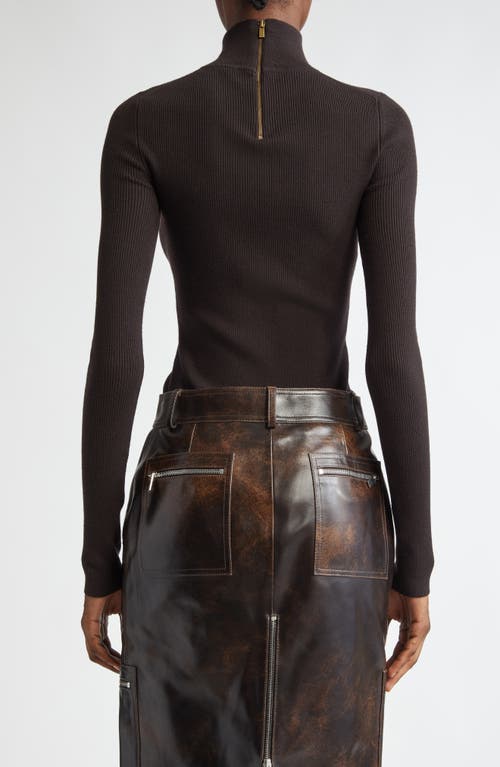 Michael Kors Longline Cashmere Turtleneck Sweater In Chocolate