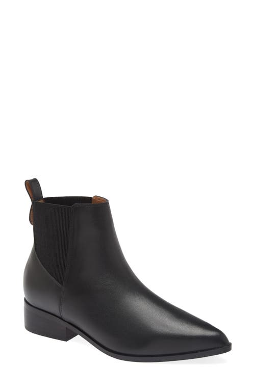 Nina Pointed Toe Chelsea Boot in Black